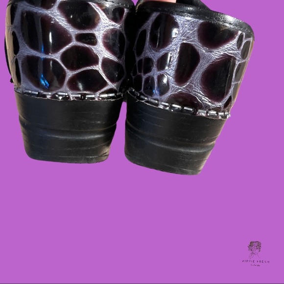 Koi by Sanita Black Gray Danish Patent Leather Clogs EU38/7.5 - Picture 5 of 7